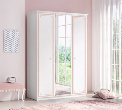 Selena Pink 3 Doors Wardrobe